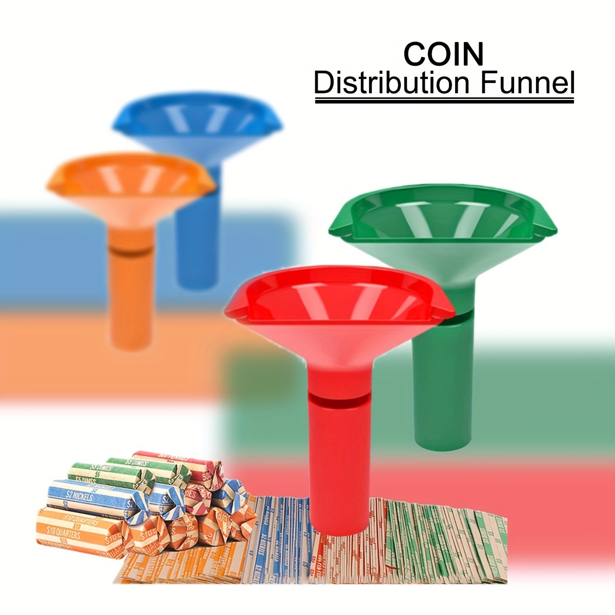 Us Coin Counter And Coin Sorter 4 Colored Coin Tubes And 100 - Temu