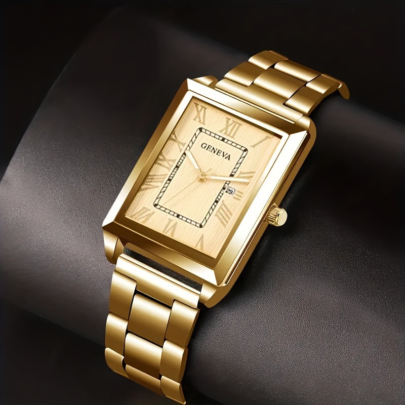 Reloj Dorado con Pulsera en Oro Acero Inoxidable Set 2 Relojes