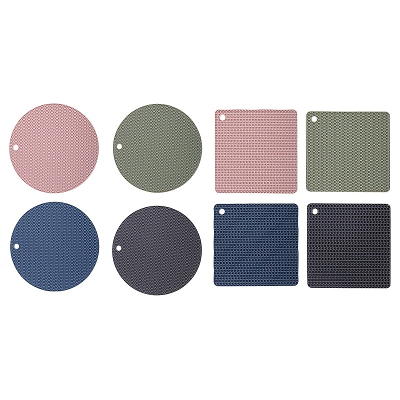  SOLUSTRE Silicone Pad Silicone Desk Mat Square Placemats  Silicone Coasters Table Placemats Hot Dish Mat Silicone Table Mats Coaster  Non-Slip Hot Pad Home Trivet Mat Black: Home & Kitchen