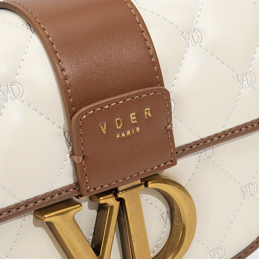 Luxury Metal V Letter Handbag