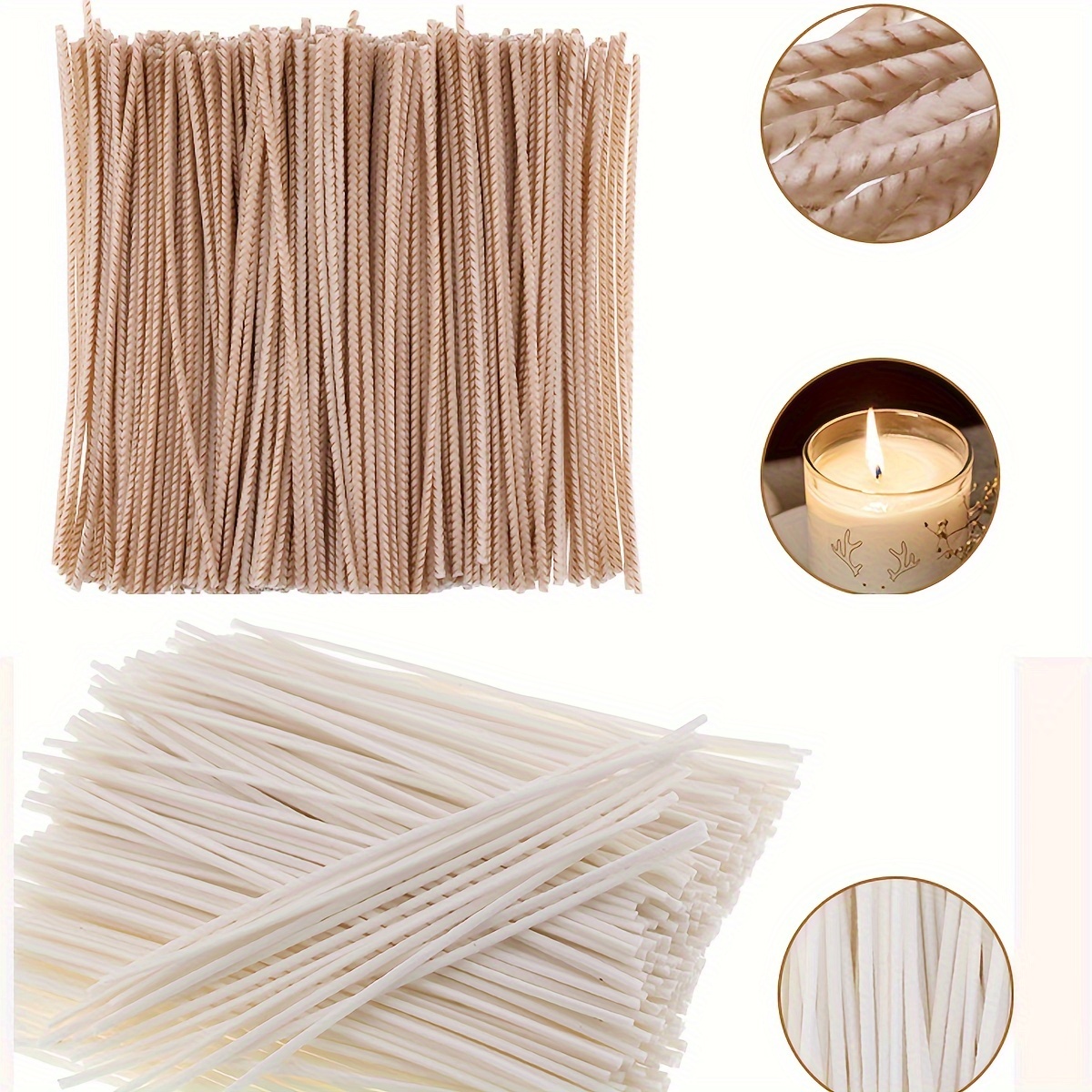  100 PCS 8 inch Hemp Candle Wicks kit, 2.5mm Beeswax Candle Wicks  for DIY Bulk Natural Candle Wicks for Beeswax Candle Making Hemp Edible  Candle Wick for Butter Candle