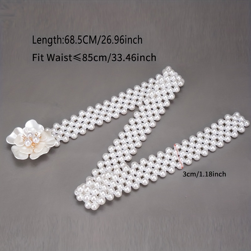 Elegant Beaded Pearl Belt For Women Fashionable And Thin Waistband