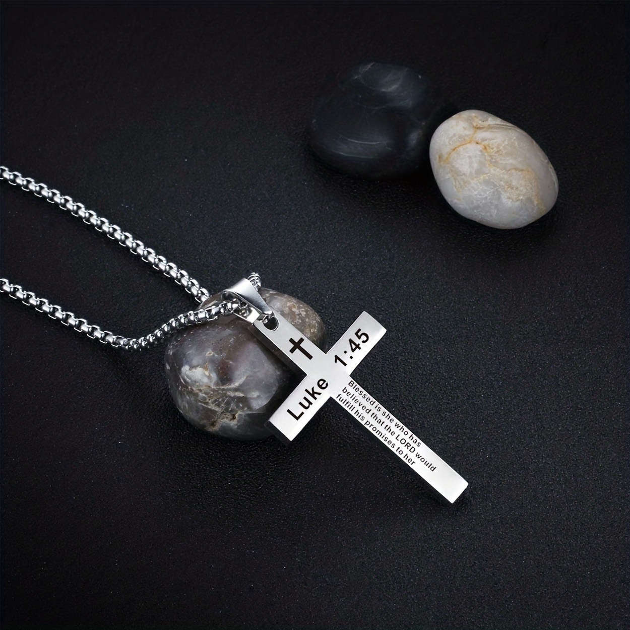 1pc Charming Sterling Silver Necklace With White Cross Pendant For Women's  Birthday, Party, Fashion Jewelry