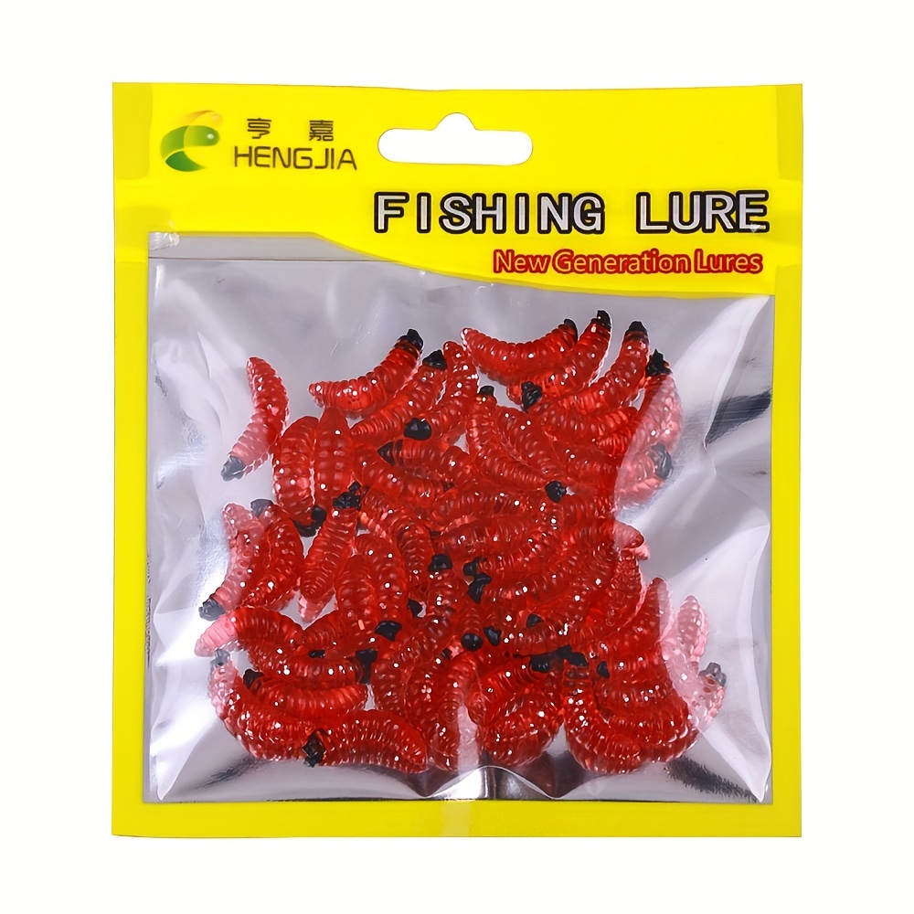 50pcs Soft Breadworm Fishing Lures With Lifelike Worm, Grub, And Maggot  Appearance For Carp & Catfish With Multiple Colors And Strong Smell