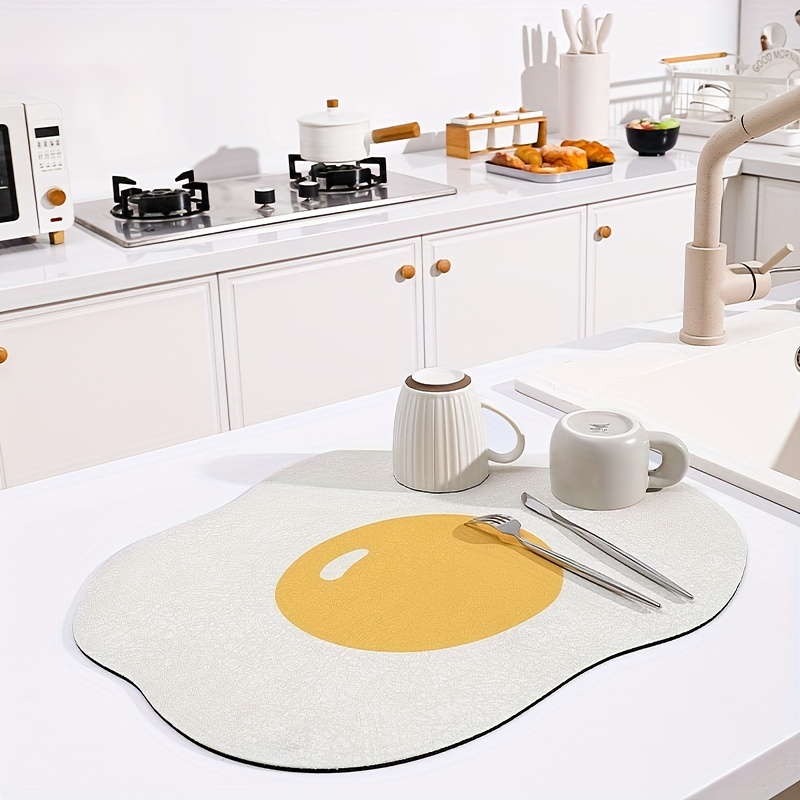 Egg Shaped Dish Drying Mat For Kitchen Counter - Temu