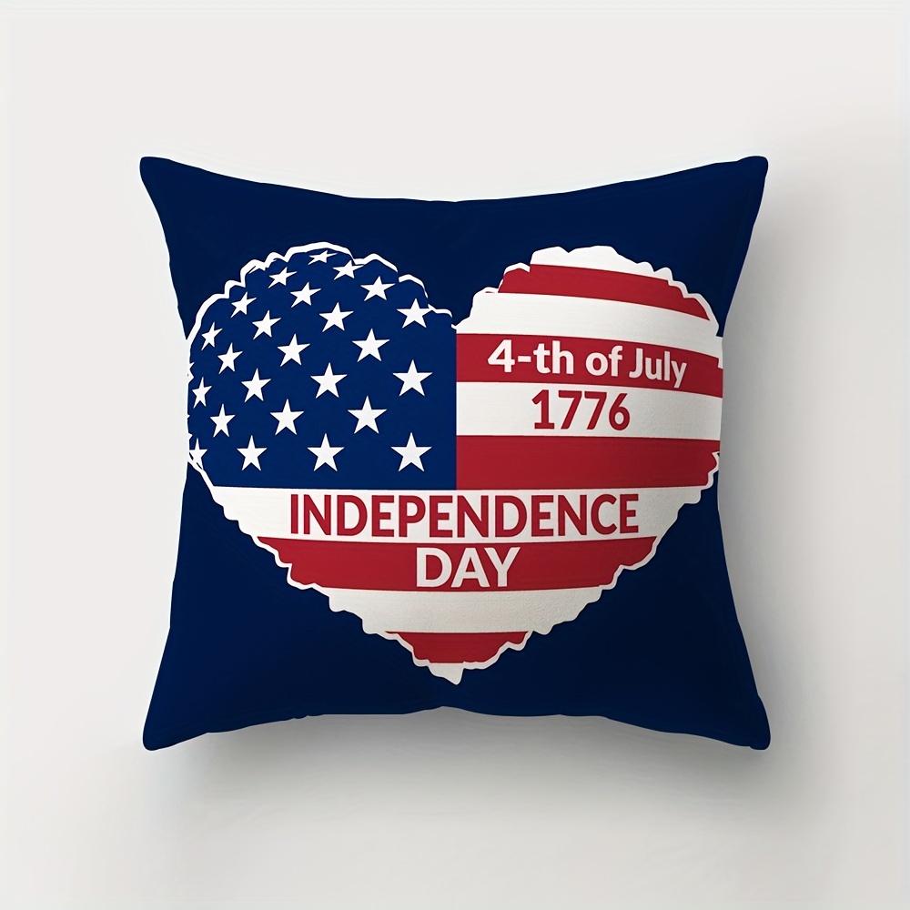 4th of July Decorations Pillow Cases,4 Pack 18x18 Independence Day