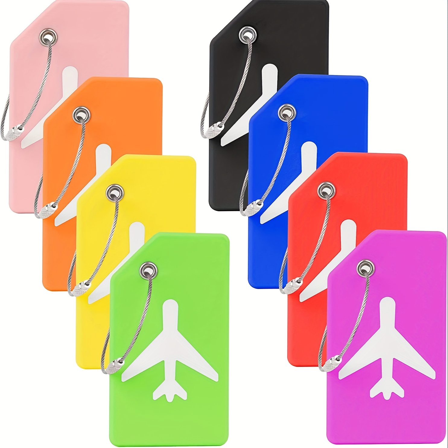 5 8pcs Silicone Luggage Tag Baggage Handbag Travel Suitcase Tags With Name  Id Card Perfect To Quickly Spot Luggage Suitcase, High-quality &  Affordable