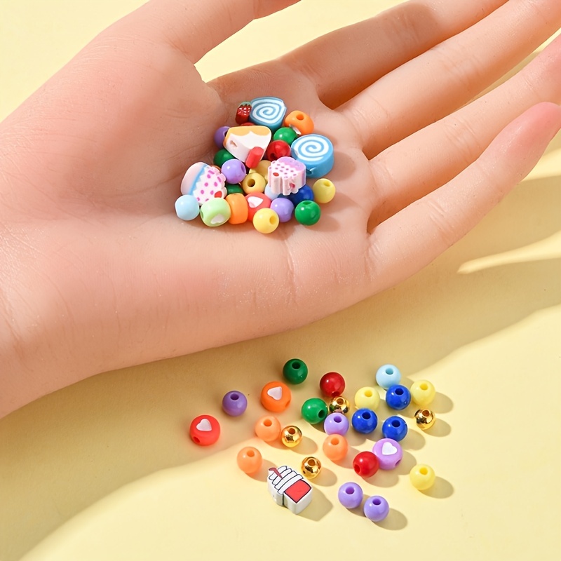 Rainbow Color Acrylic Beads, With Plastic Beads & Handmade Polymer Clay  Beads - Temu