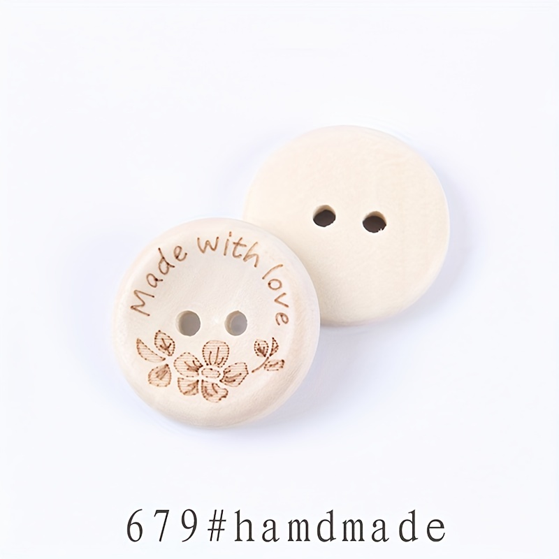 12pcs Natural Wood Button Handmade Two-eye Wooden Buckle Doll Buckle Handmade Accessories Children's Handmade Composition Sweater Button Natural Buckle Accessories
