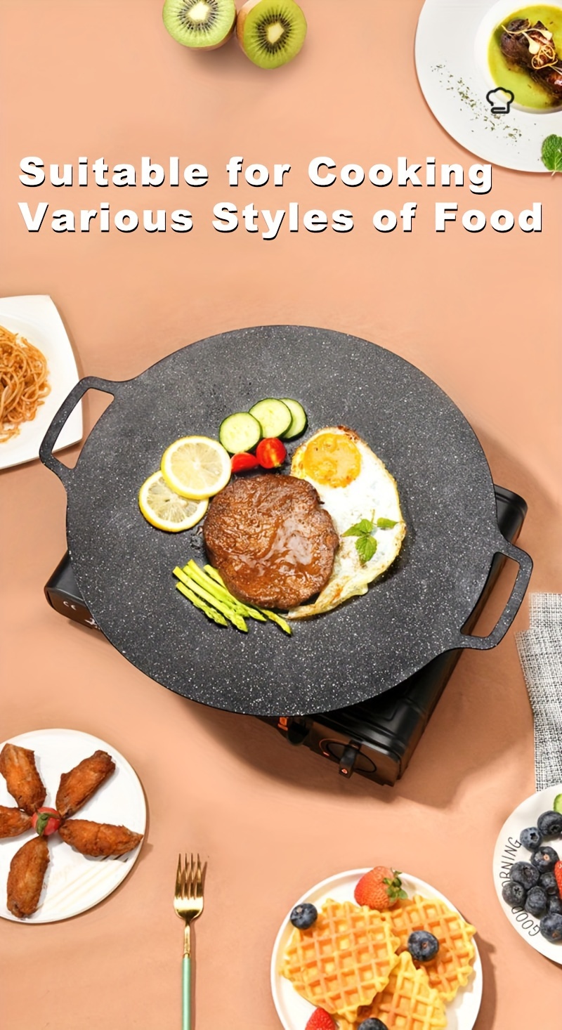 versatile cast iron griddle with dual handles nonstick round   for pancakes   bbq more     and   results details 1