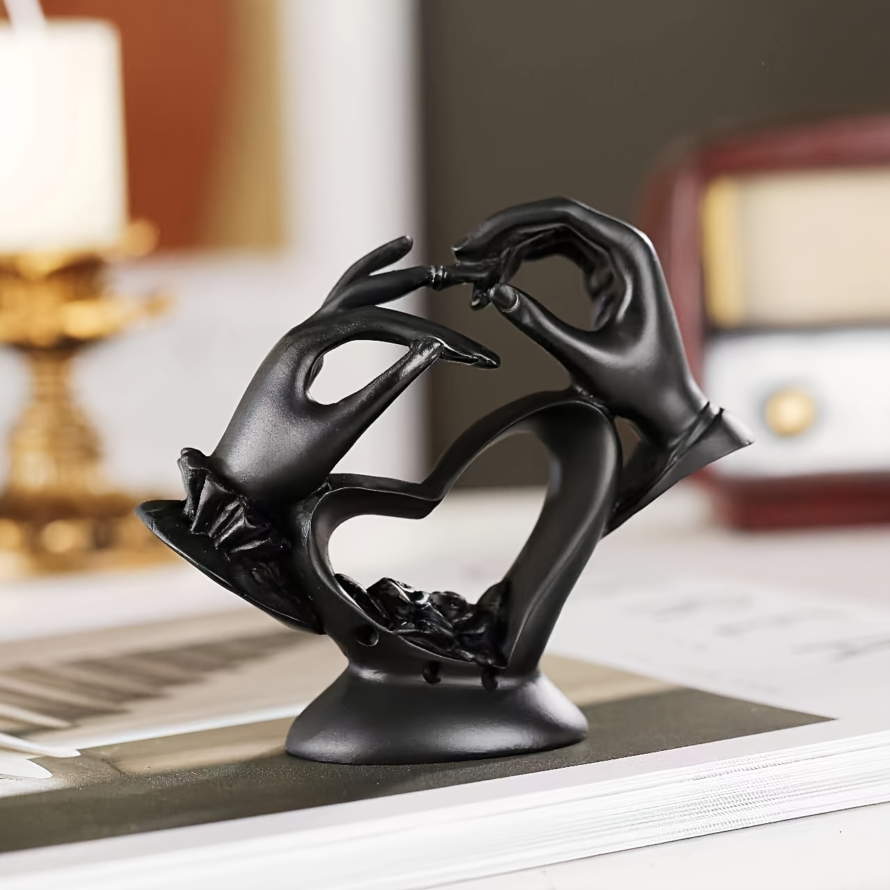 Black Heart Hand Decor Ornament