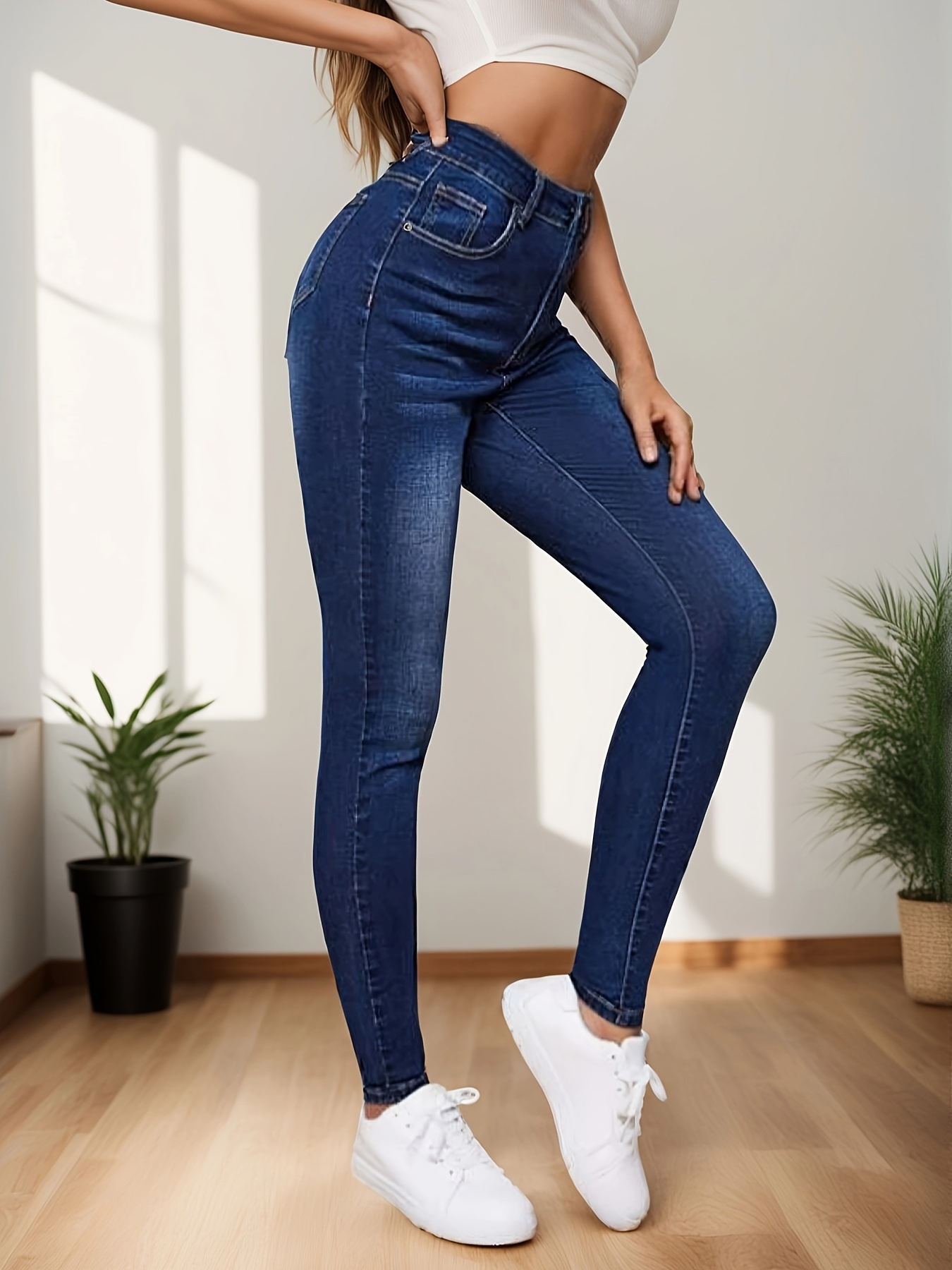 4 Colours Fashion Stretch Jeans Women Slim Skinny Denim Trousers