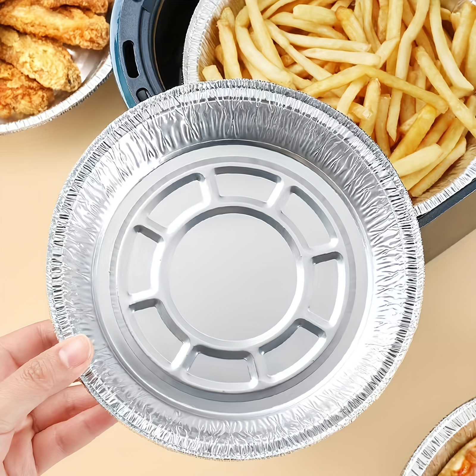 Round Aluminum Foil Frying Pan, Disposable Baking Foil Pans For Pizza Pies,  Baking Tools - Temu