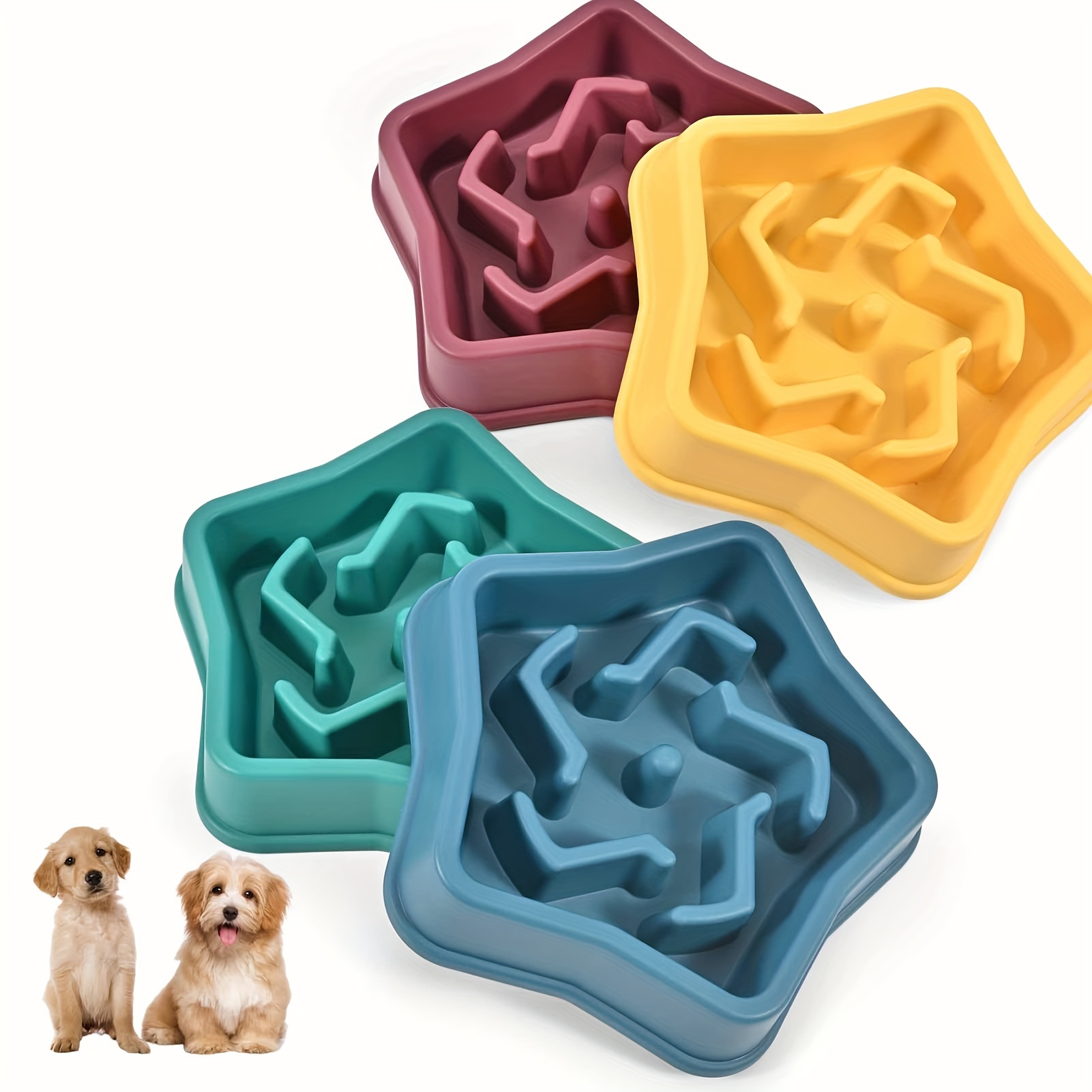 Slow Feeder Dog Bowls Anti chocking Dog Puzzle Food Bowl Non - Temu