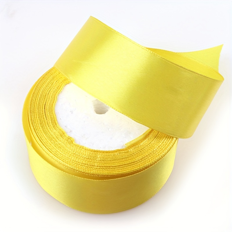 cinta tela raso amarillo 1cm 22mt para decorar regalos