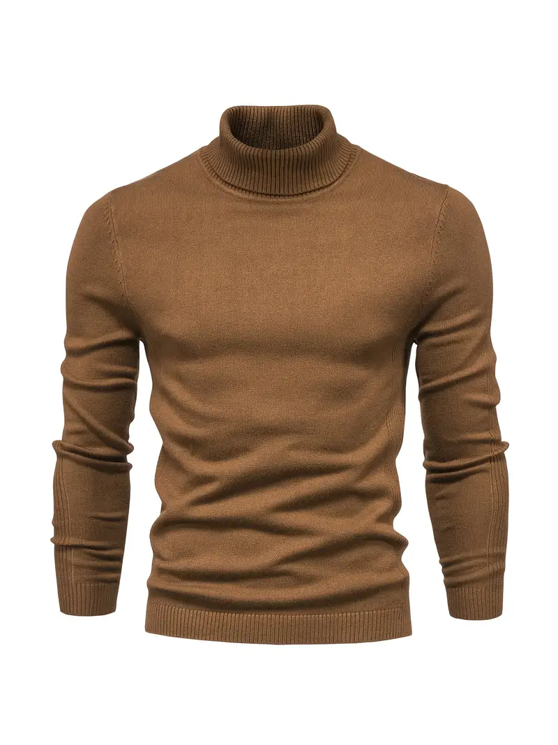 Suéter Combinable Con Todo, Para Hombres, De Color Sólido De Cuello De  Tortuga Para Otoño Invierno