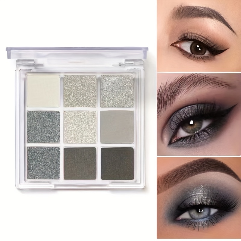 9 Colors Punk Smokey Matte Glitter Eyeshadow Palette Shimmer Eye Shadow  Makeup Palette Cool Toned Gray Black Eye Pigment Palett – the best products  in the Joom Geek online store