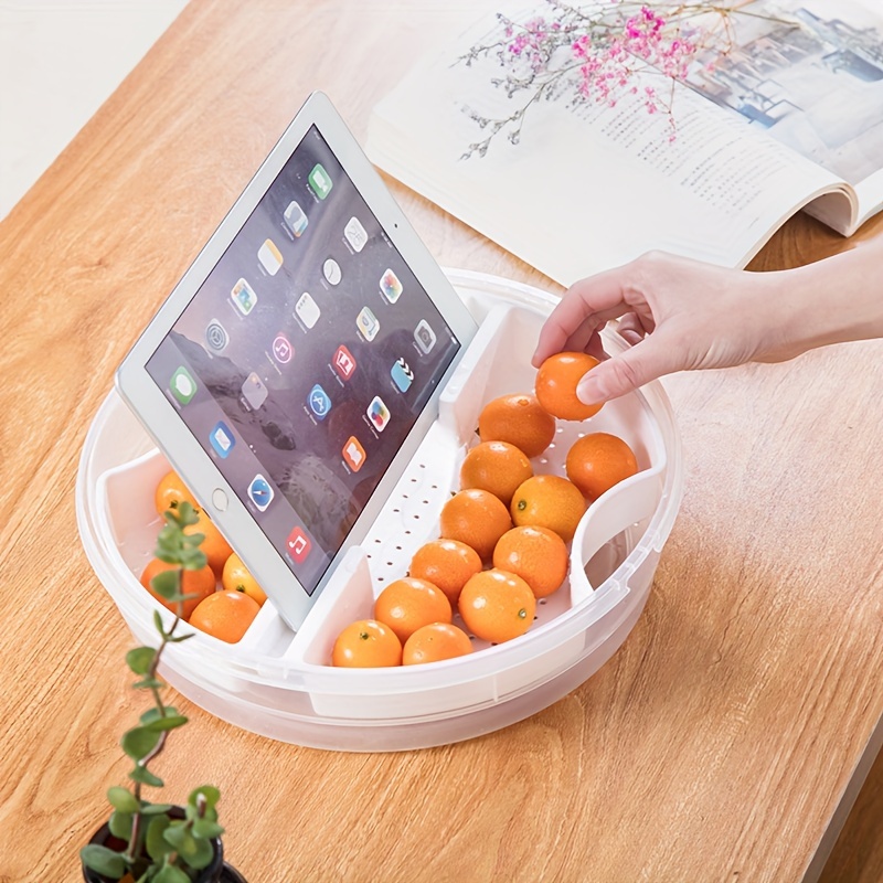 1pc Candy Server, Divided Serving Tray With Lid, Stackable Snack Tray With  Lid, Translucent Fruit Platter Tray For Parties, Suitable For Candy, Snacks