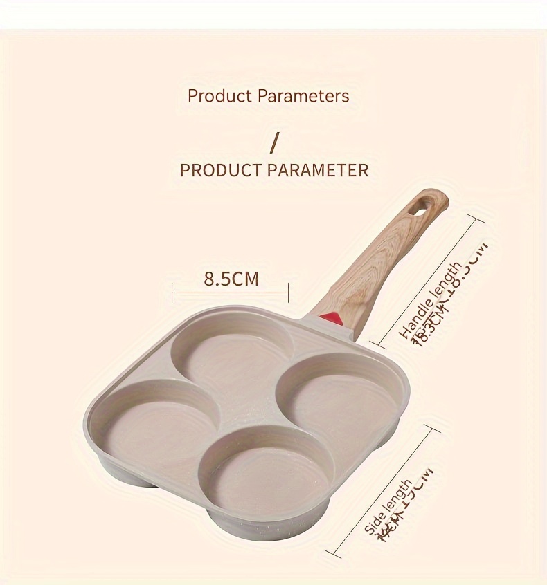 four hole fried egg pan burger pan flat bottom pan non stick pan home breakfast pan small pancake pan egg pan details 10