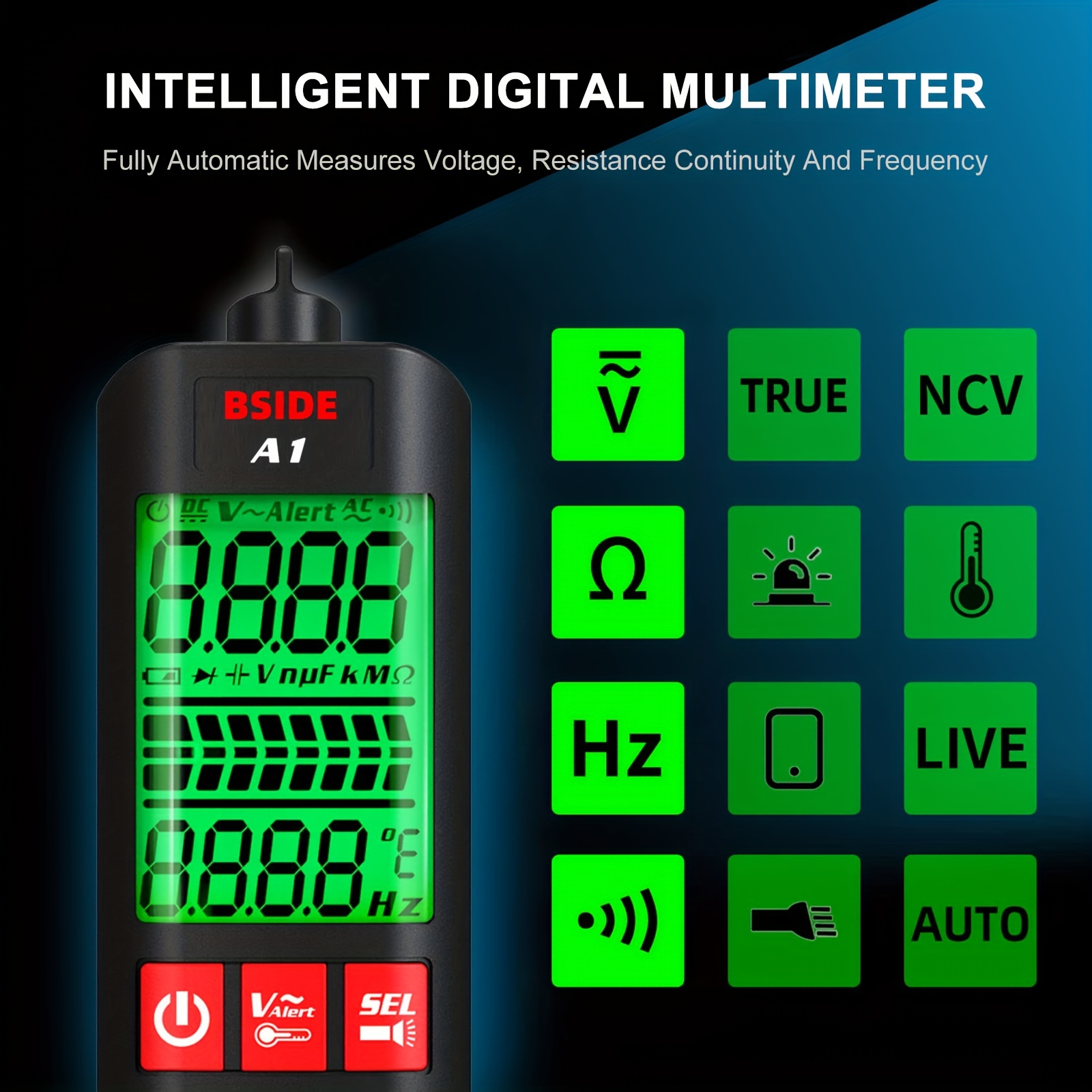 Smart Anti-burn Multimeter Digital Ac Dc Current Voltage Temp