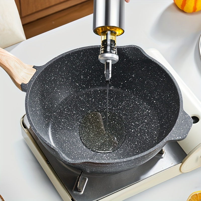 Non stick Granite Frying Pan With Lid Sizes Maifan Stone - Temu