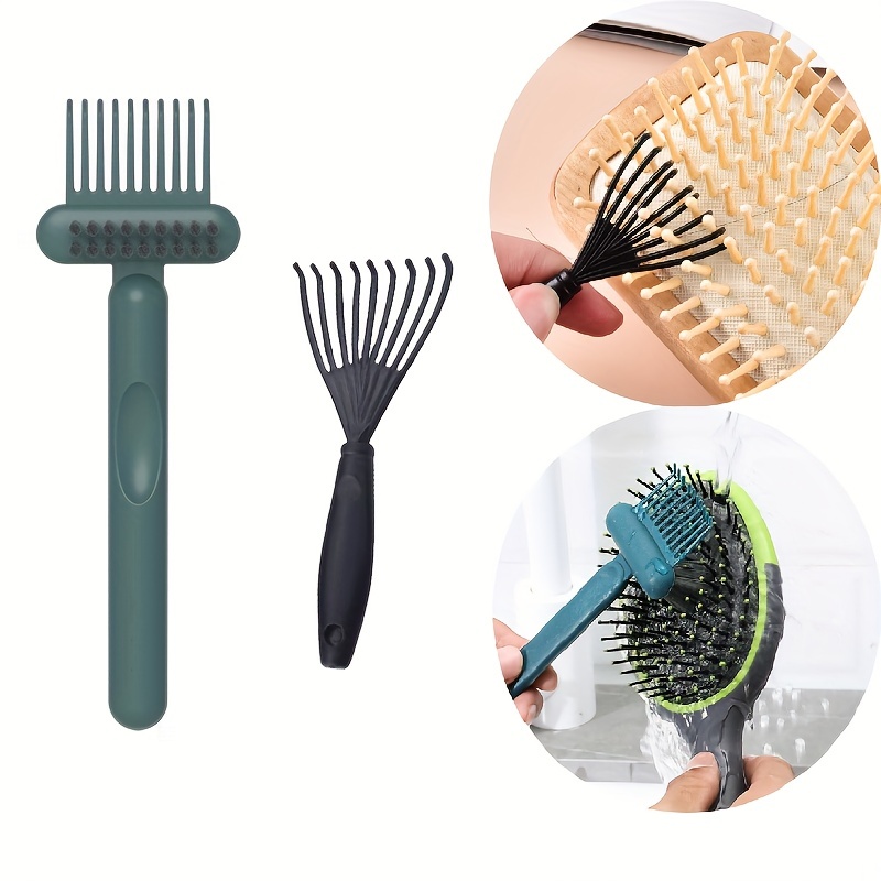 2pcs Comb Hair Brush Cleaner Plastic Handle Cleaning Brush Remover