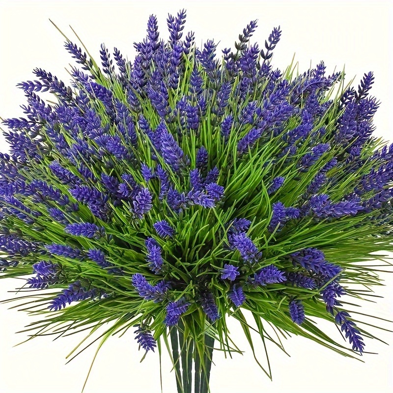 

8pcs Artificial Plants, Fake , Lavender, Uv Plants, , , Decoration, Decor,