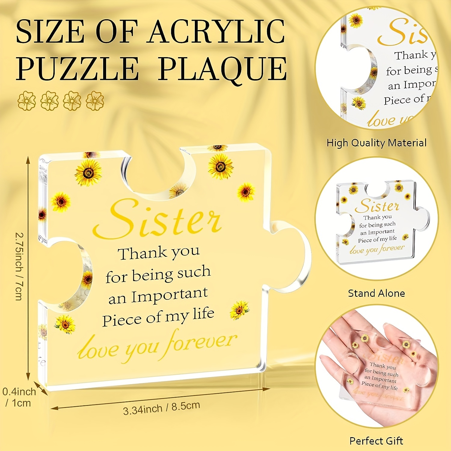 Acrylic Puzzle Plaque Daughter Gifts from Mom Dad Desk Decorations
