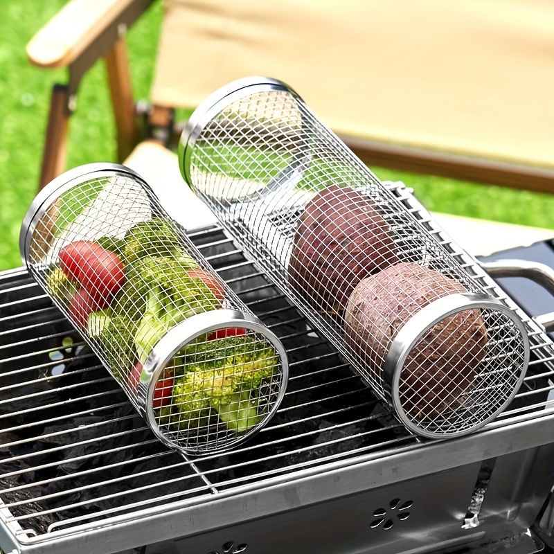 1pcstainless Steel Bbq Cage, Grill Cage, Perfect For Outdoor