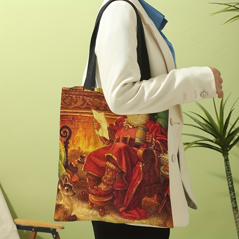 Women's Solid Color Fashion Canvas Shopping Bag Shoulder Tote Bag Student  Book Bag Large Capacity