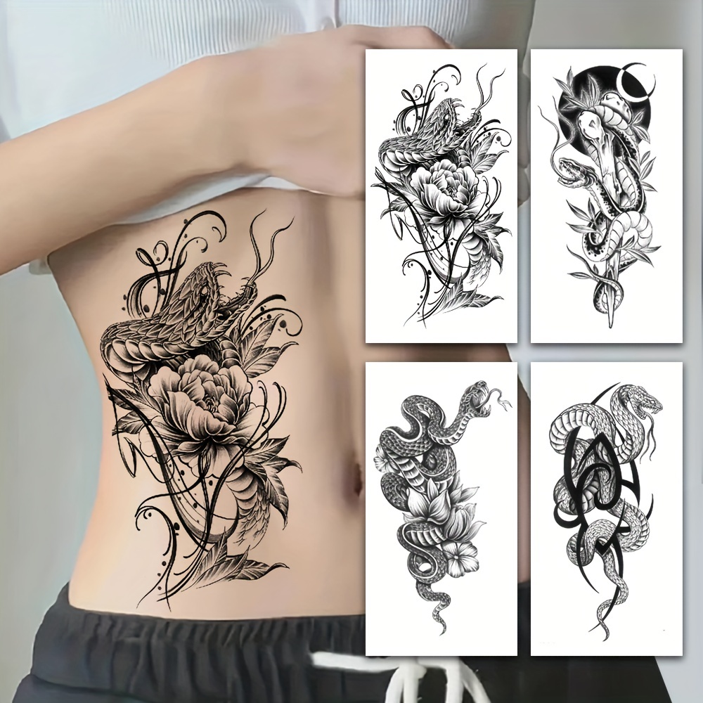 Adesivo De Tatuagem , 1 Folha Padrão Floral Tatuagens Temporárias Para  Mulheres , Adesivos De Tatuagem Adultos , Realista Tatuagem Flor , Para  Mulheres E Garotas