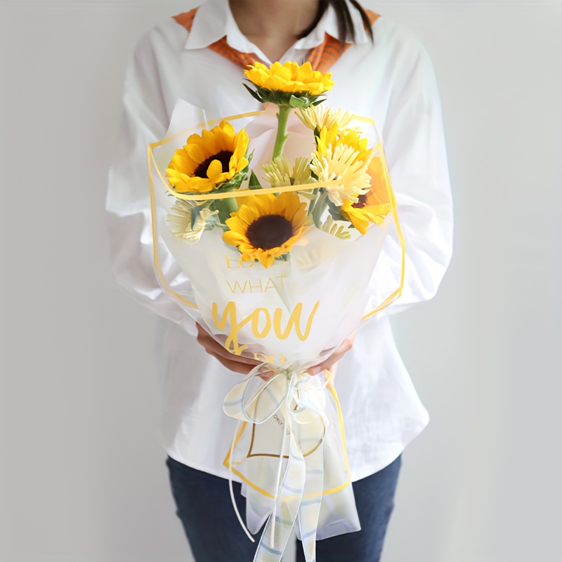 Flower Bouquet Packaging Bag, Transparent Waterproof Plastic