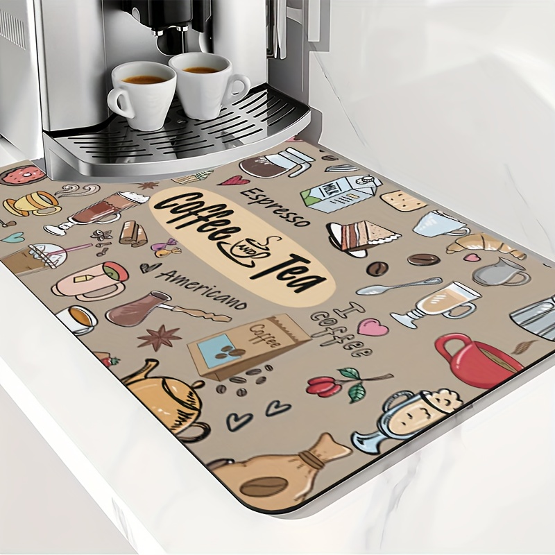 Coffee Maker Mat For Kitchen Counter Protector Retro - Temu