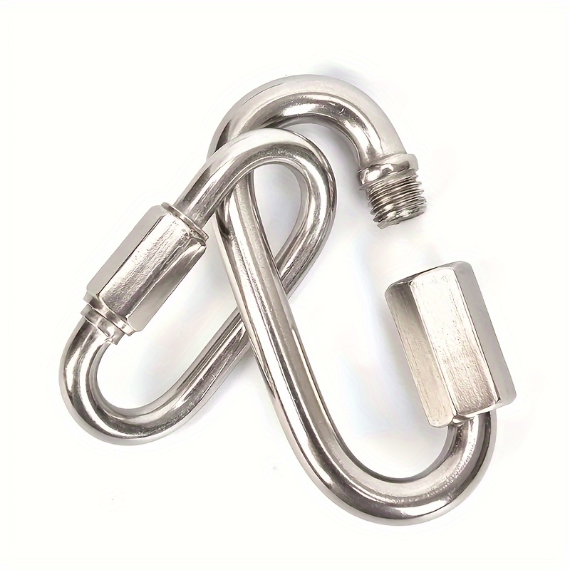 2pc Stainless Steel Screw Lock Carabiners Quick Links Safety Snap Hook, Free Shipping On Items Shipped From Temu