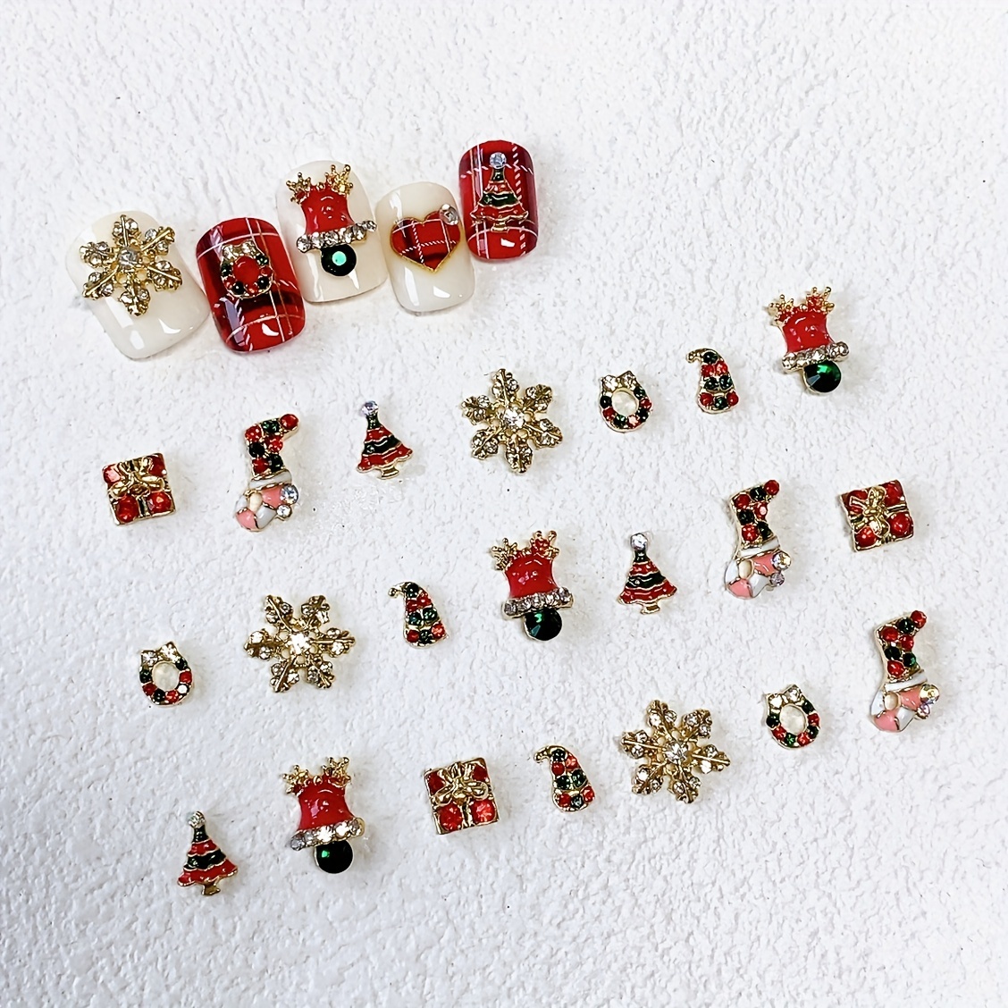 Christmas Nail Art Charms With Rhinestone,3d Alloy Santa Claus Snowflake  Gifts Nail Gem Accessories For Diy Nail Art Decoration,nail Art Stud For  Girls Nail Art Crafts - Temu