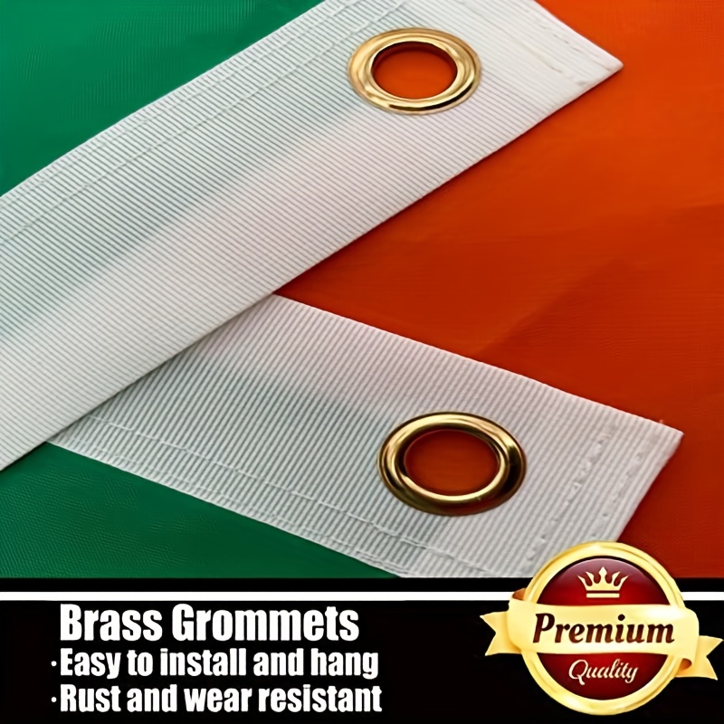1pc ireland flag 3x5 ft 210d irish flags with sewn stripes not print canvas header brass grommets vivid color triple stitching 100 high grade nylon for all weather outdoor display