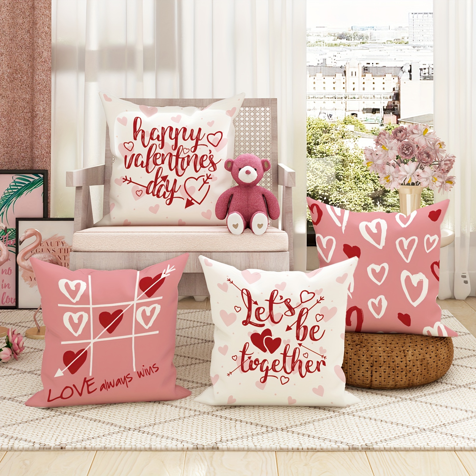 Valentine's day throw store pillows