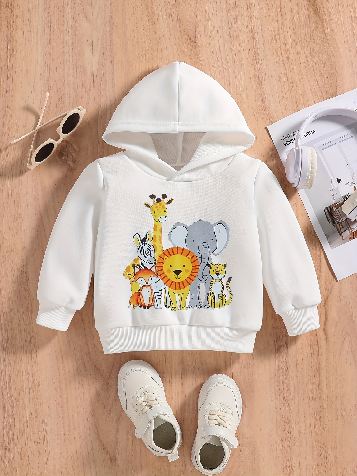 Cartoon Animals Print Stylish Letters Print Hoodie Hoodies Temu