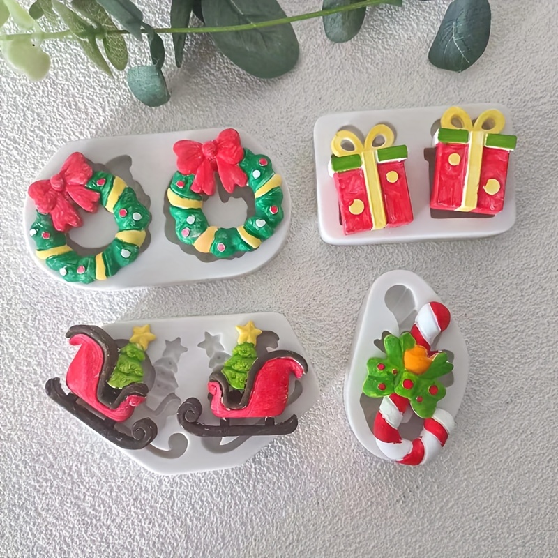  JapanAmStore 3D Christmas Cake Mold Fondant Cake Decorating  Tools Silicone Chocolate Molds for Xmas Holiday Party Candy Baking Mould :  Home & Kitchen