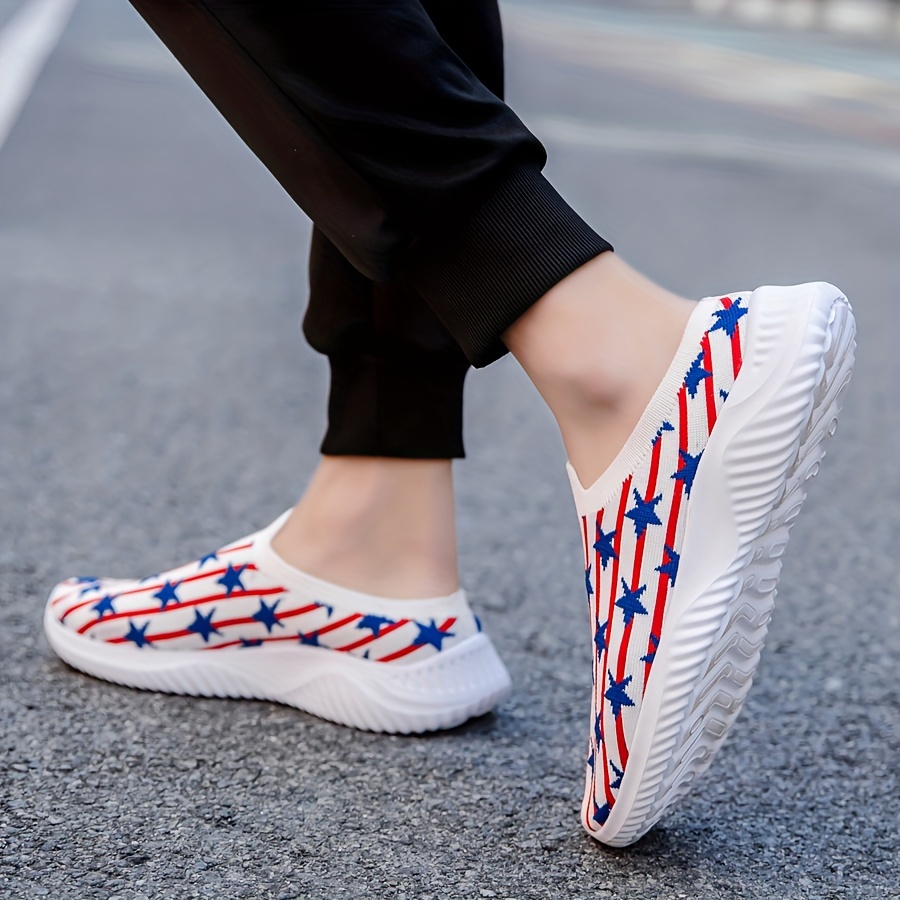 Men's Slip-on Mules, Casual Stars And Stripes Design Walking Half Sneakers  Outdoor