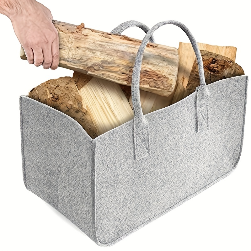 Sac En Feutre 1 Pièce, Sac De Rangement De Bois De Chauffage Portable  Durable Avec Poignées, Sac Fourre-tout Pour Bois De Chauffage, Panier En  Bois De