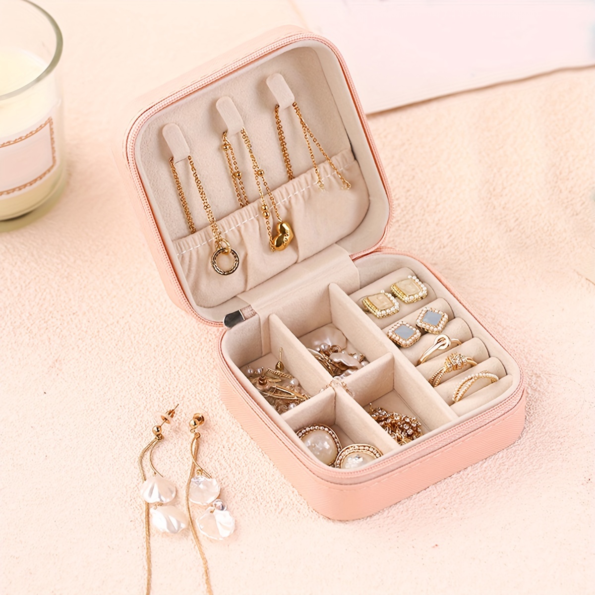 1pc Portable Jewelry Organizer - Travel-Friendly Ring, Necklace, and  Earring Storage Box