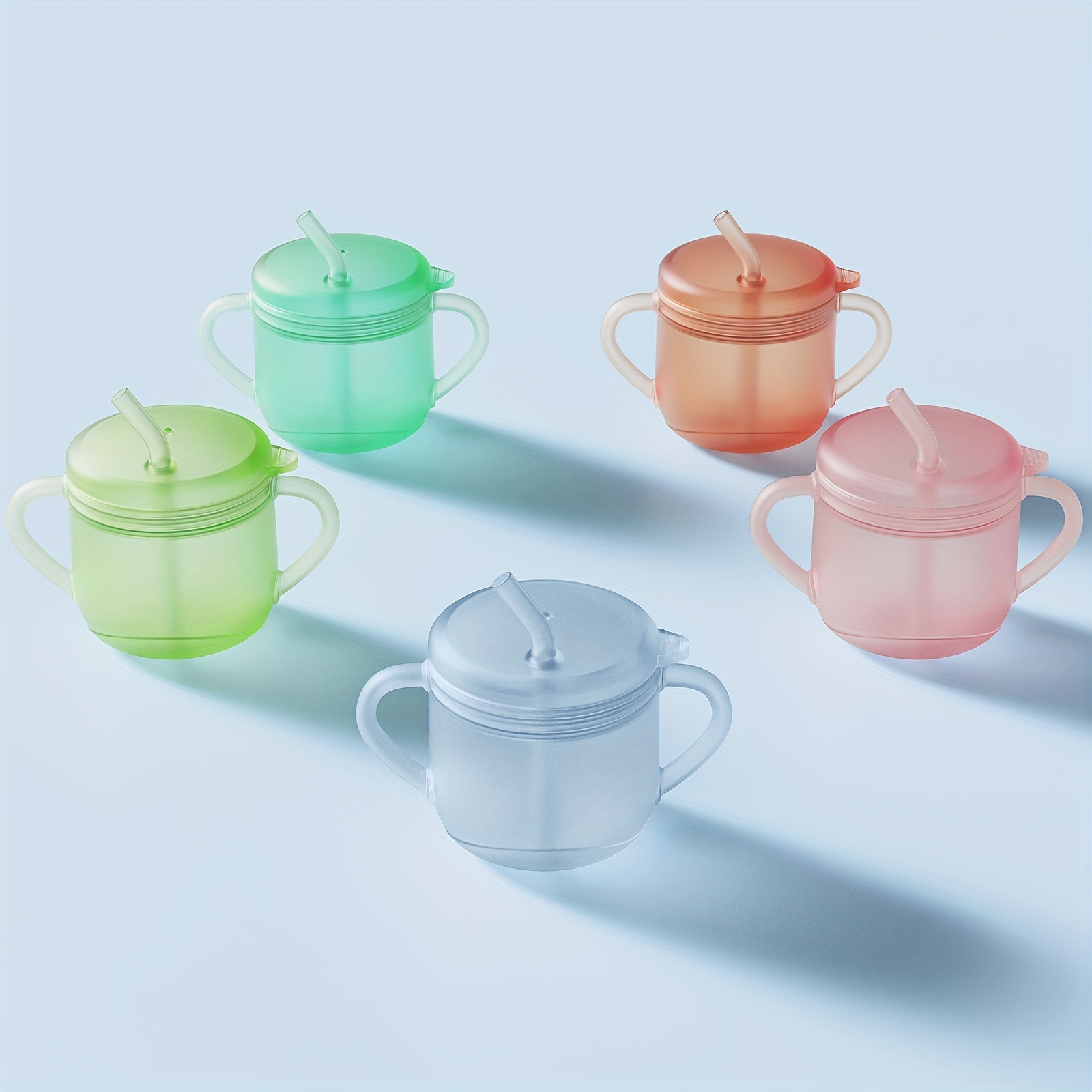  Sippy Cups Leak Proof, 5oz Silicone Baby Cup with Soft