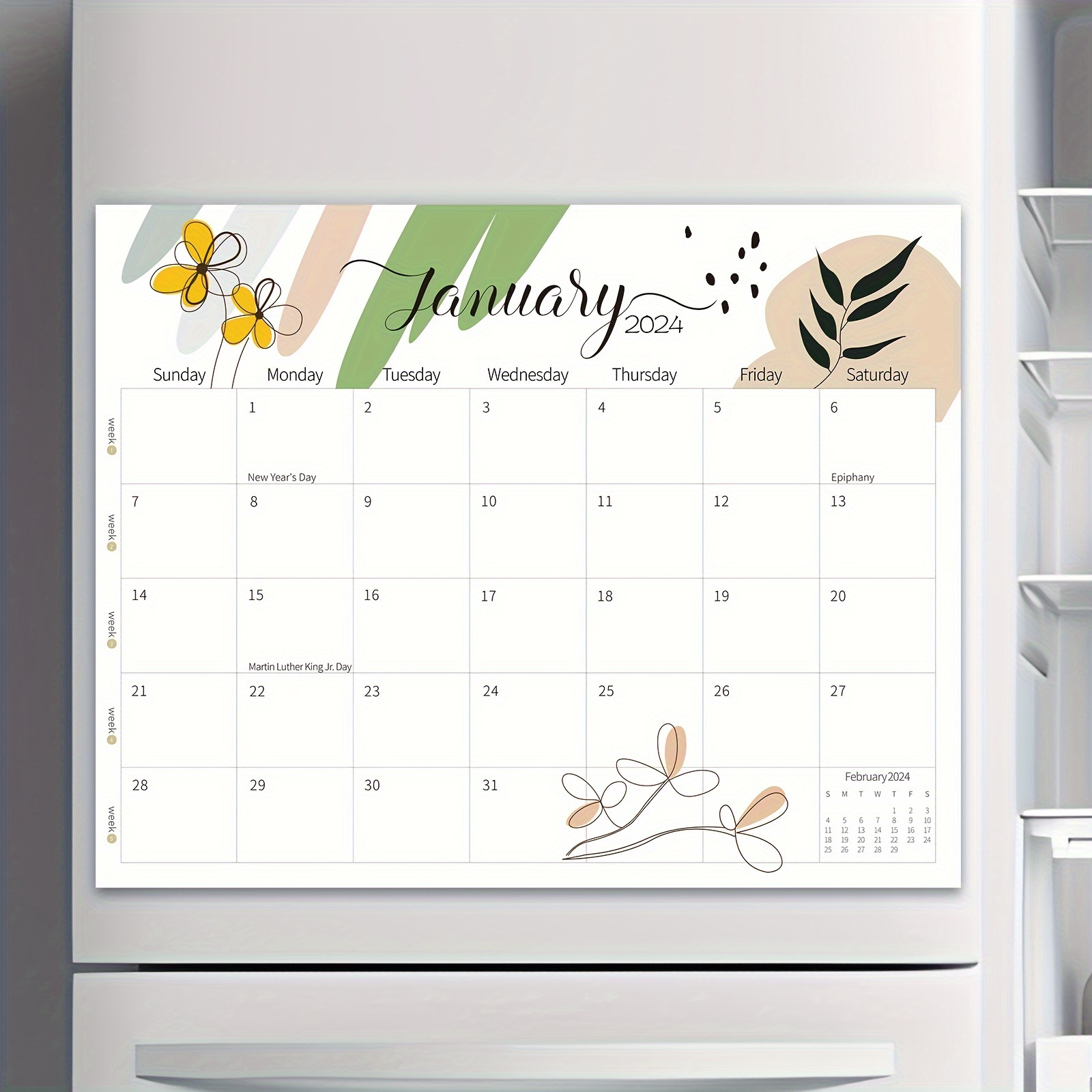  Tenyond Calendario semanal para nevera, calendario magnético de  12 x 8 pulgadas, calendario para refrigerador, planificador semanal de  comidas magnético, tablero de menús, doble cara, lista de : Productos de  Oficina