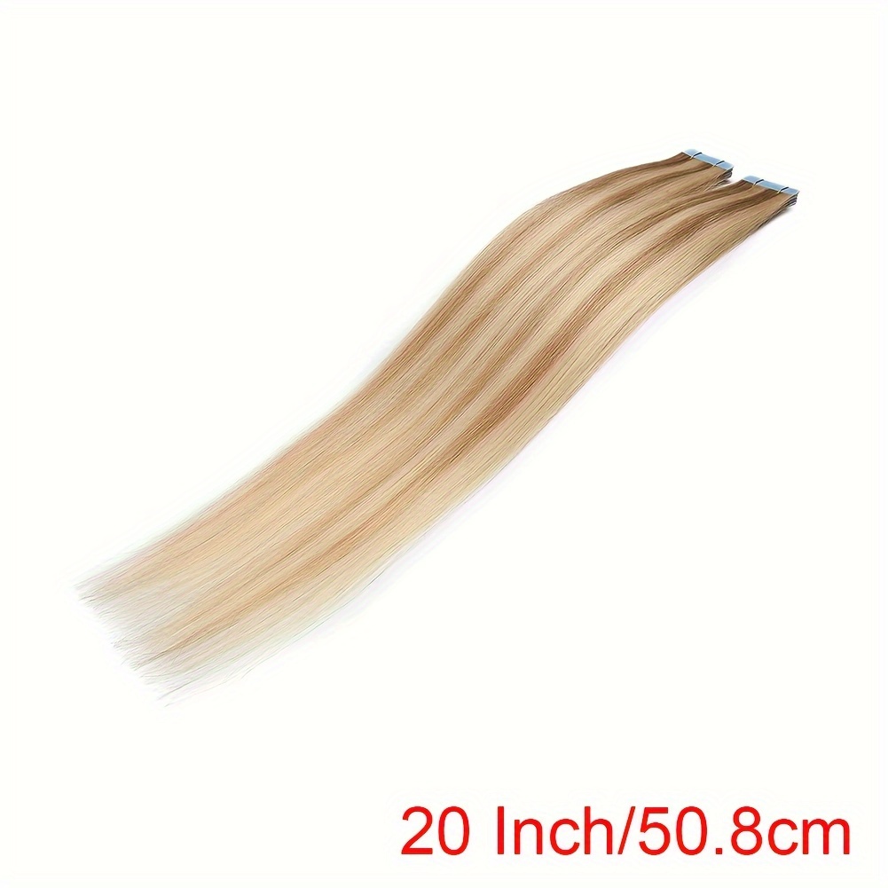 20 Pcs X 18 Tape In PU Machine Injected Invisible Seamless Remy Human Hair  Extensions #16 Honey Blonde Color