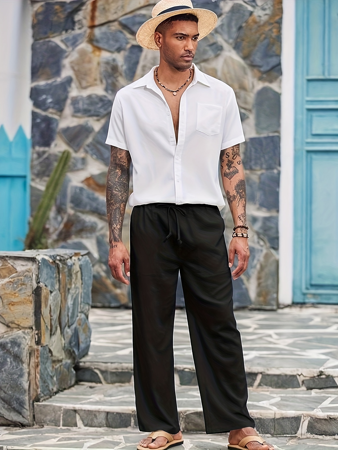 Plus Size Men's Solid Casual Fashion Capris Pants - Temu