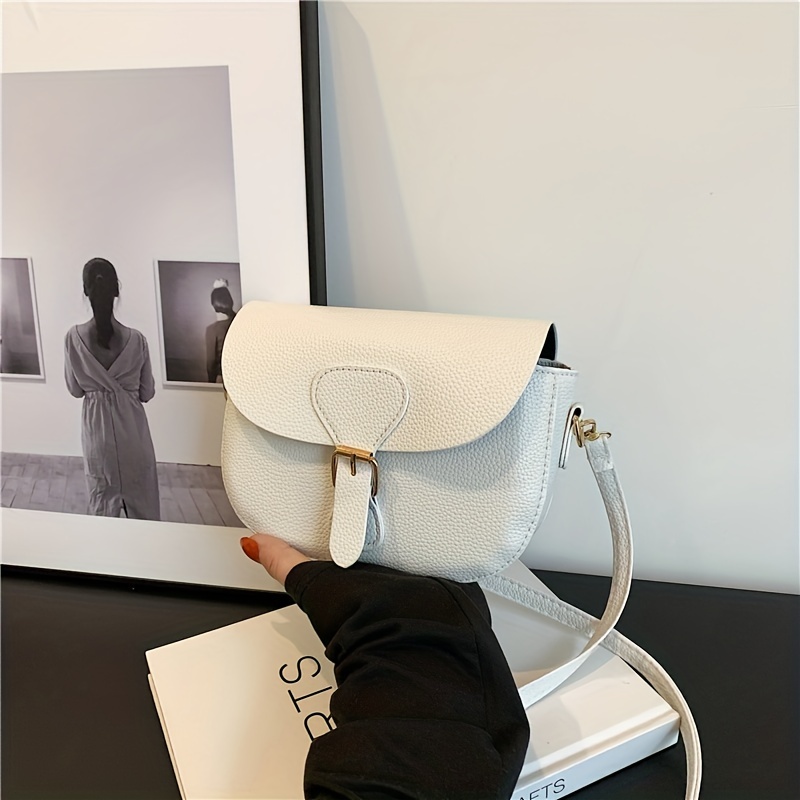 Minimalist Saddle Bag Small Flap White