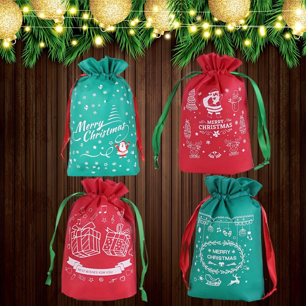  Christmas Drawstring Gift Bags