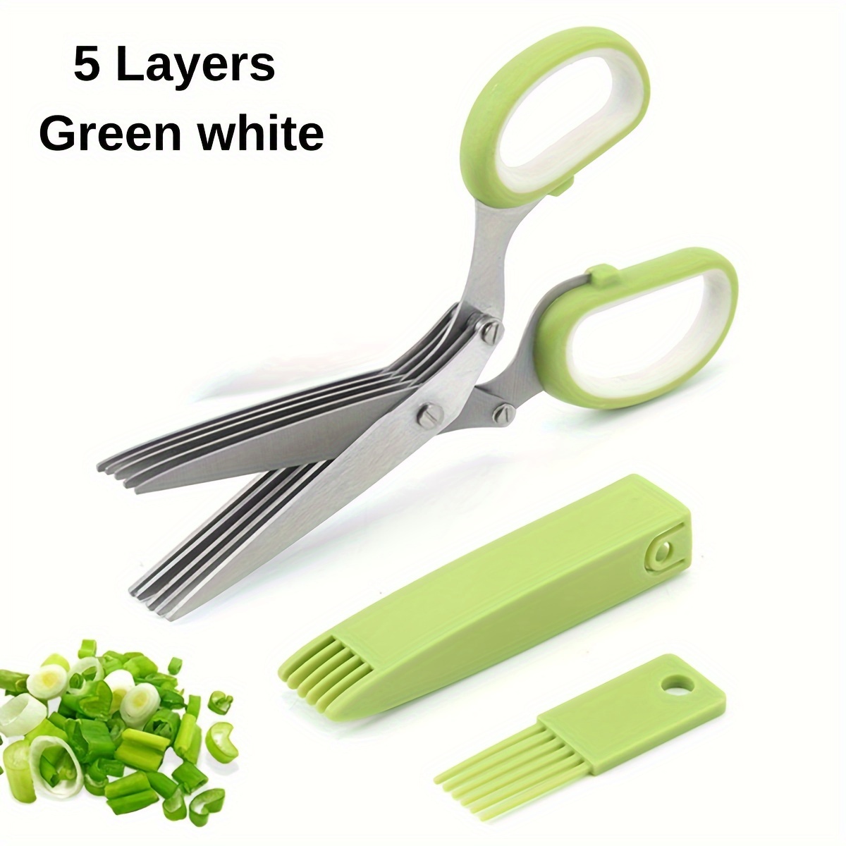 1set Herb Cutting Shears Herb Scissors Set With 5 Blades