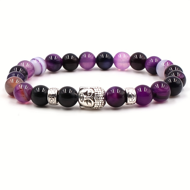 Natural Agate Stretch Hand String Yoga Buddha Bracelet